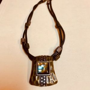 Brass and Leather Necklace